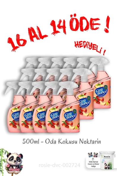 16 Al 14 Öde Gizli Bahçe Oda Kokusu Nektarin 500 ML ve Rosie Hediye ürün görseli 1