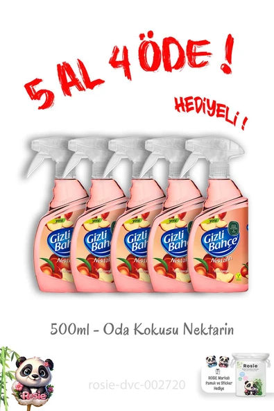 Gizli Bahçe Oda Kokusu Nektarin 500 ML 5 Al 4 Öde ve Rosie Hediye ürün görseli 1