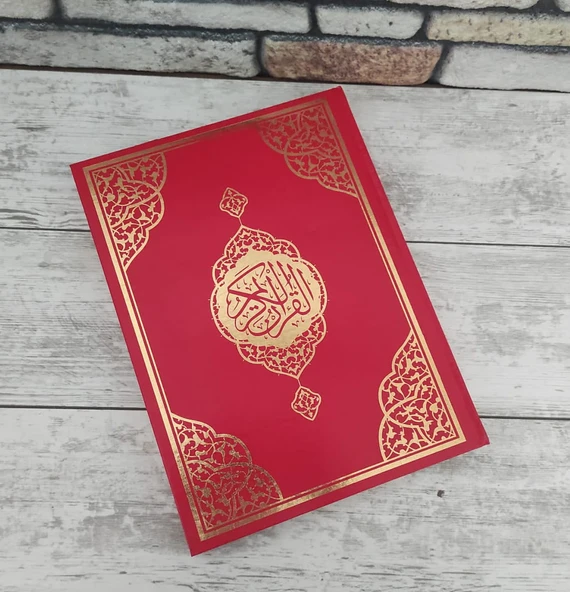 Furkan Bilgisayar Hatlı Kuranı Kerim Rahle Boy Kırmızı ürün görseli 1