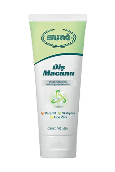 Ersağ Diş Macunu (KARANFİL - OKALİPTÜS - ALOE VERA) 100 ml ürün görseli 1
