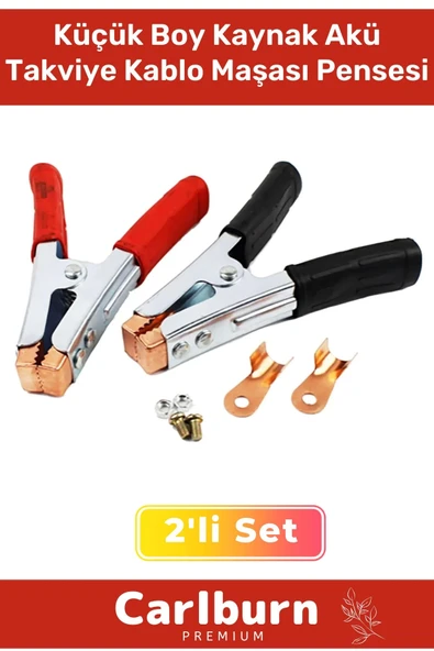 Özel Üretim Güçlü Yay Mekanizmalı 2'li Artı Eksi Küçük Boy Kaynak Akü Takviye Kablo Maşası Pensesi ürün görseli 1
