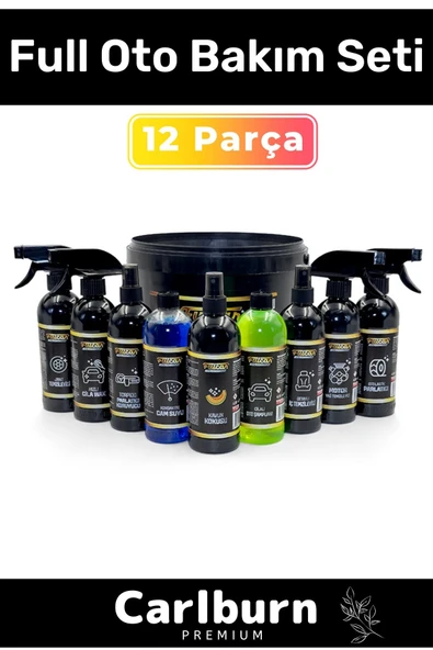 Premium 12 Parça Jant Lastik Cila Motor İç Diş Yüzey Temizliği Bakımı Kovalı Full Oto Bakım Seti ürün görseli 1