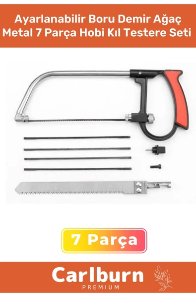 Özel Üretim Ayarlanabilir Güçlü 4 Yedek Bıçaklı Boru Demir Ağaç Metal 7 Parça Hobi Kıl Testere Seti ürün görseli 1