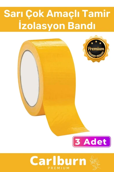 Süper Güçlü Su Geçirmez Sızdırmaz Sarı Renk Çok Amaçlı Tamir İzolasyon Bandı 48mm x 10m 3 Adet ürün görseli 1