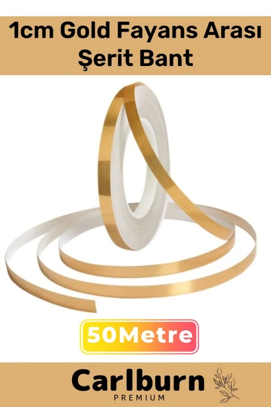 Özel Üretim Kendinden Yapışkanlı Suya Dayanıklı 1 cm 50 Metre Gold Fayans Arası Şerit Bant ürün görseli 1
