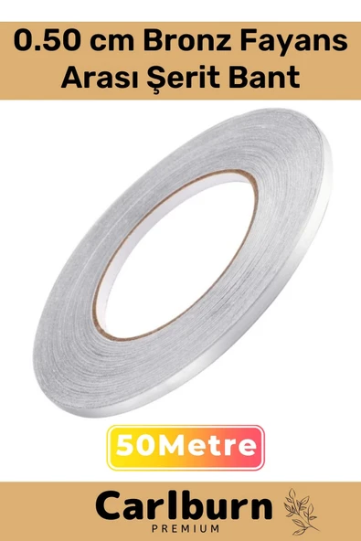 Özel Üretim Kendinden Yapışkanlı Suya Dayanıklı 1 cm 50 Metre Bronz Fayans Arası Şerit Bant ürün görseli 1