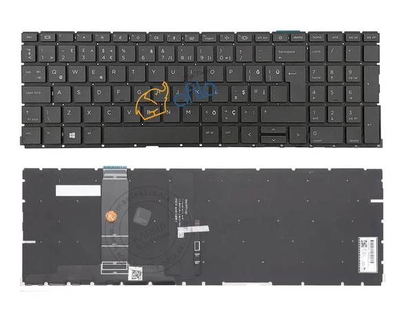 HP ProBook 450 G9 (6S6Z1EA11) Notebook Klavyesi (Siyah TR) - ışıklı ürün görseli 1
