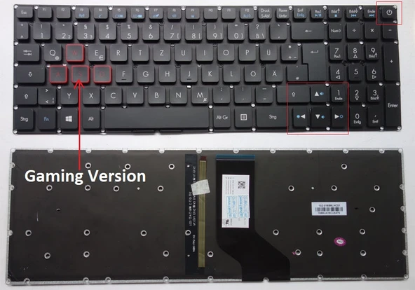 Acer Aspire Nitro 5 AN515 (N16C7) Notebook Klavyesi, Laptop Tuş Takımı (Siyah TR) Işıklı V2 / NBKL0018GM ürün görseli 1
