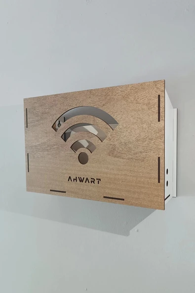 Dekoratif Ahşap Modem Saklama Kutusu Modem Rafı ürün görseli 1