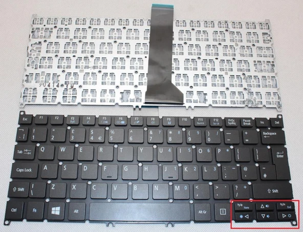 Acer Aspire ZHJ AEZHJA00020 Notebook Klavyesi - Siyah - TR ürün görseli 1