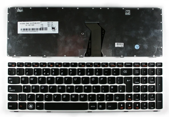 Lenovo G580 G580a G580-ISE Klavyesi - Siyah - TR - Beyaz Çerçeve ürün görseli 1