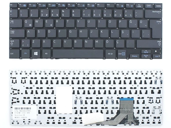 Samsung NP540U3C-A03TR Notebook Klavyesi - Siyah - TR - Resim 2