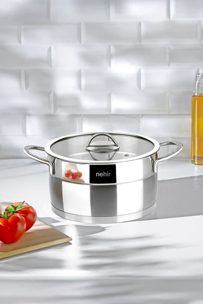 Nehir Silver Mat Trend Derin Tencere 22cm ürün görseli 1