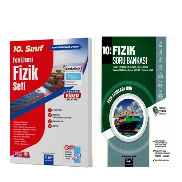 Çap Yayınları 10.Sınıf Fen Lisesi Fizik Seti ve Soru Bankası 2 Kitap ürün görseli 1