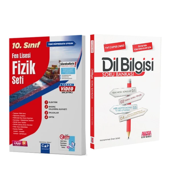 Çap 10. Sınıf Fen Lisesi Fizik Seti ve AKM Dil Bilgisi Soru Bankası Seti 2 Kitap ürün görseli 1