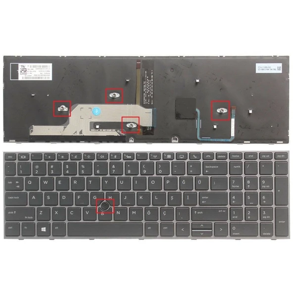 HP ZBook 15U G6 (6TP83EA) Notebook Klavyesi, Laptop Tuş Takımı (Siyah TR) ışıklı ürün görseli 1