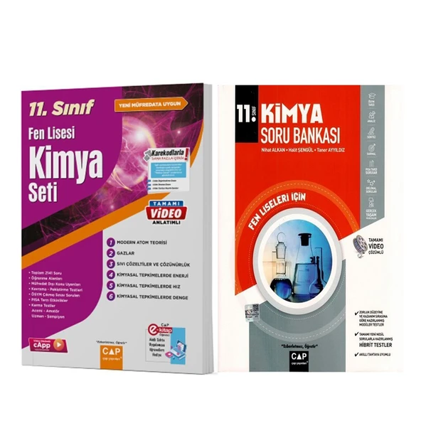 Çap Yayınları 11. Sınıf Fen Lisesi Kimya Seti ve Soru Bankası Seti 2 Kitap ürün görseli 1