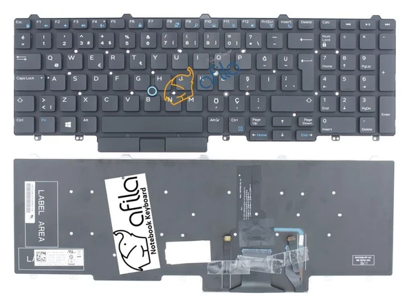 Dell Latitude E5591, P60F Notebook Klavyesi, Laptop Tuş Takımı (Siyah TR) Işıklı ürün görseli 1