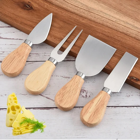 Ivory Paslanmaz Çelik Peynir Bıçağı Seti 4 Parça 13cm - Resim 5