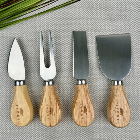 Ivory Paslanmaz Çelik Peynir Bıçağı Seti 4 Parça 13cm - Resim 4