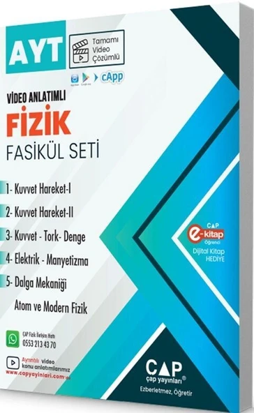 AYT Fizik Seti Tamamı Video Çözümlü Çap Yayınları ürün görseli 1