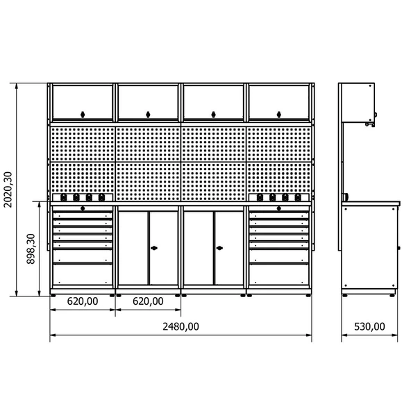 2.4 Metre Modüler Çalışma Tezgahı İE.36.18.16 - Resim 8