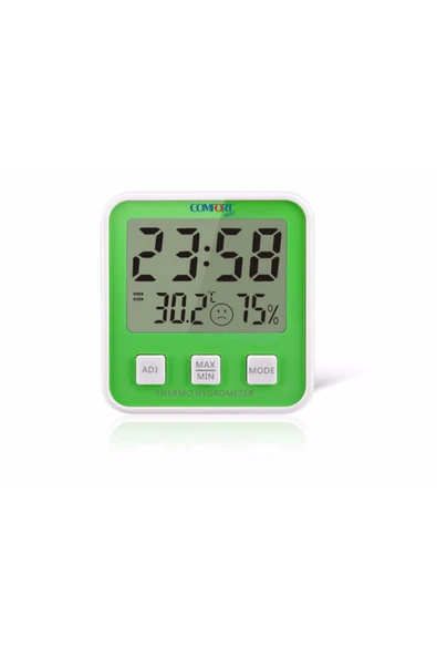 MEDİKALCİM Comfort Plus Dm-658 Yeşil Isı Nem Ölçer ürün görseli 1
