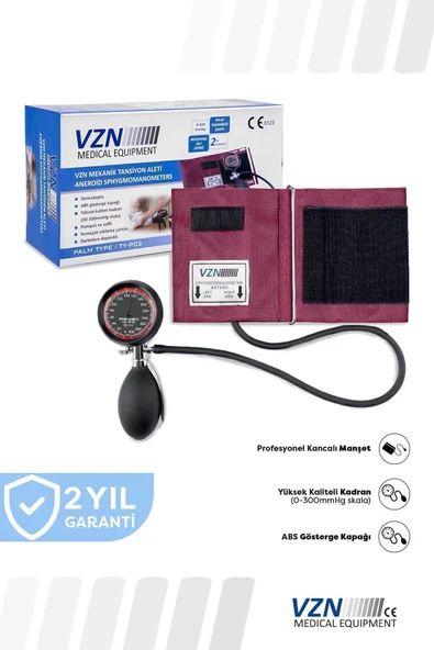 VZN Ty-p02 Palm Hemşire Tipi Aneroid Steteskoplu Cırtlı Manuel Tansiyon Aleti ürün görseli 1