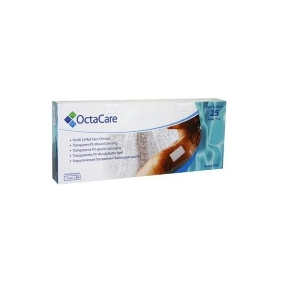 Octacare Şeffaf Su Geçirmez Yara Örtüsü 9cm X 25cm 25 Adet Tekli Steril Paket ürün görseli 1