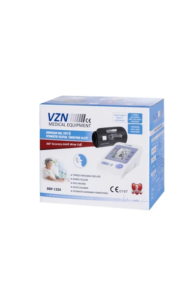 VZN Türkçe Konuşan Kol Tipi Dijital Tansiyon Aleti 360° Premium Manşon ürün görseli 1