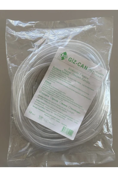 Giz-Can Oksijen Kanülü 7 METRE Silikonlu Nazal Kanül Yetişkin ürün görseli 1