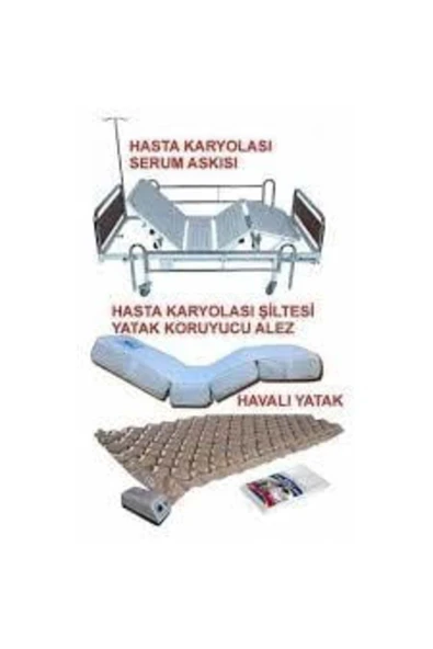 MEDİKALCİM 2 Motorlu Hasta Yatağı+Havalı Şişme Yatak+Alez ürün görseli 1
