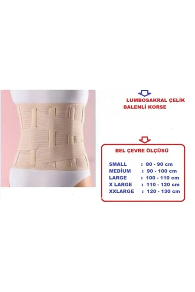lumbosakral Ortopedik Çelik Balenli Bel Korse Demirli Süngerli Cırtlı Bel Fıtık Kemeri Kuşak ürün görseli 1