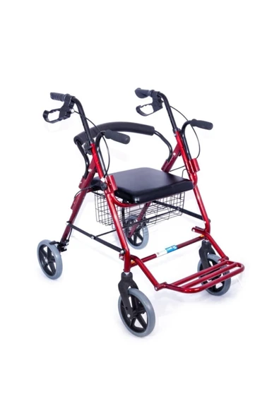 Comfort Plus Ayak Pedallı Alüminyum Rolatör Yürüteç - Tekerlekli Sandalye Gibi Kullanma Imkanı ürün görseli 1