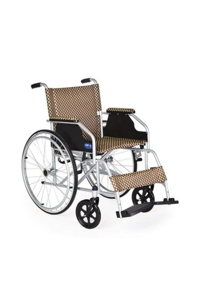 MEDİKALCİM Comfort Plus Dy1868 Ekose Kumaş Tekerlekli Sandalye ürün görseli 1