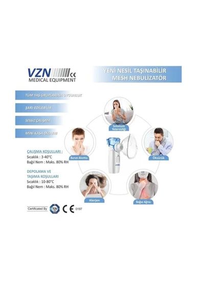 MEDİKALCİM VZN Yeni Nesil Taşınabilir Mesh Nebülizatör ürün görseli 1