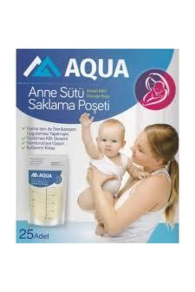 Aqua Anne Sütü Saklama Poşeti 25 Li(100 Adet )4 Paket ürün görseli 1