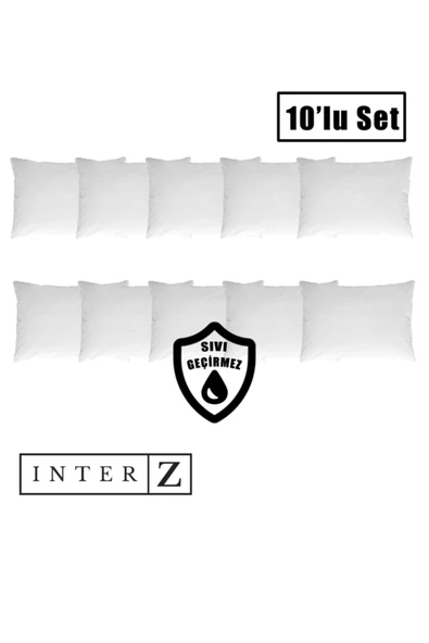 10'lu Set Sıvı Geçirmez Yastık Koruyucu Alez Fermuarlı , 50x70 Cm ürün görseli 1