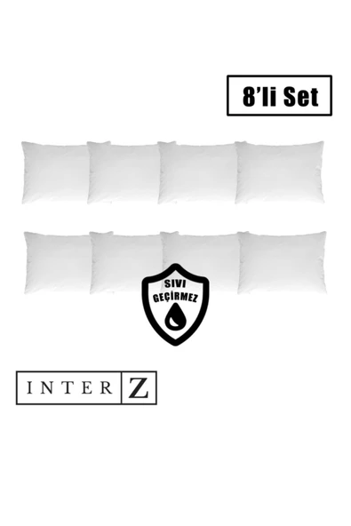 8'li Set Sıvı Geçirmez Yastık Koruyucu Alez Fermuarlı , 50x70 Cm ürün görseli 1
