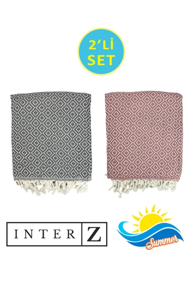 2'li Set Peştemal Plaj Havlusu , %100 Pamuk , Xxl 90x170cm, Bodrum ürün görseli 1