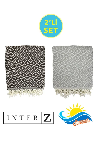 2'li Set Peştemal Plaj Havlusu , %100 Pamuk , Xxl 90x170cm, Bodrum ürün görseli 1