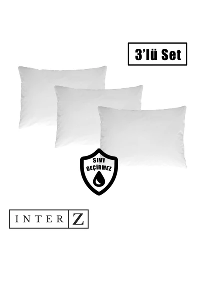 3'lü Set Sıvı Geçirmez Yastık Koruyucu Alez Fermuarlı , 50x70 cm ürün görseli 1