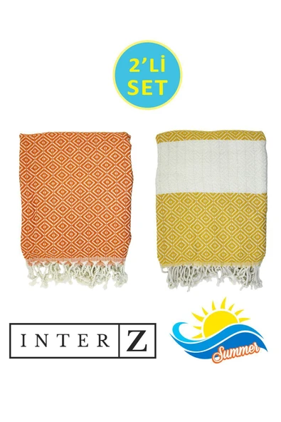 2'li Set Peştemal Plaj Havlusu , %100 Pamuk , Xxl 100x180cm, Bodrum ürün görseli 1