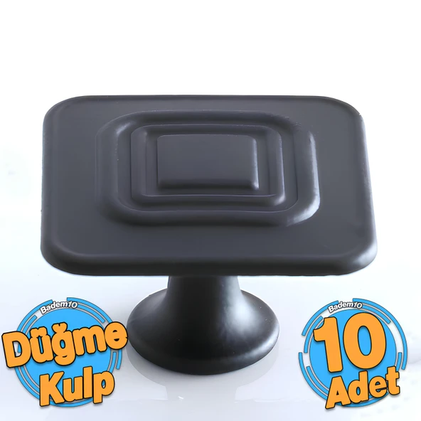 10 Adet Klas Kulp Düğme Mat Siyah Mobilya Mutfak Dolabı Çekmece Dolap Kapak Kulpu Kulbu Kulb Metal ürün görseli 1