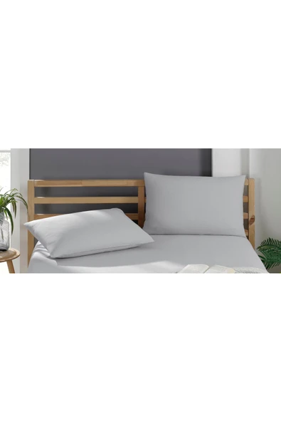 2 Adet Pamuklu Yastık Kılıfı 50 X 70 Cm Gri ürün görseli 1