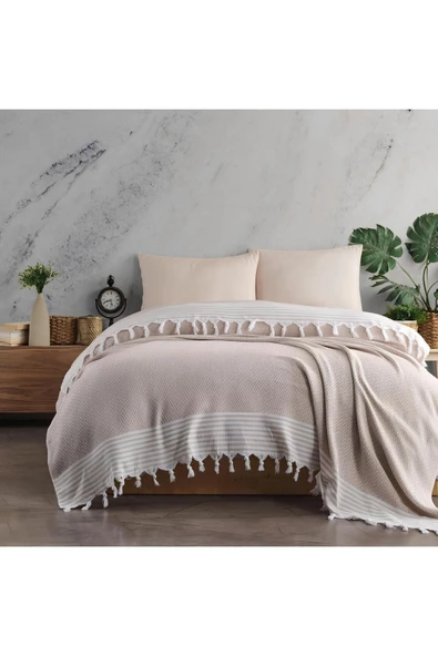 Çift Kişilik Pike Antik Desen Laodikya 200x230 Cm, Bej ürün görseli 1