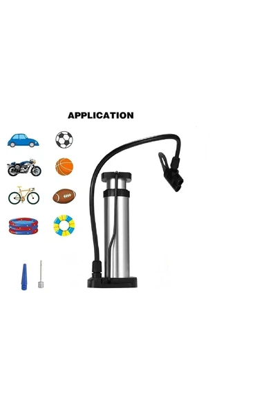 17Cm Bisiklet Pompa Lastik Hava Şişirme Pompası Oto Motor Bisiklet Top Bot Şişirme Pompa Uç Hediye ürün görseli 1