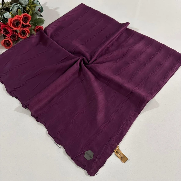 Bonjela Pliseli Bambu Eşarp Mor PBE0203 ürün görseli 1