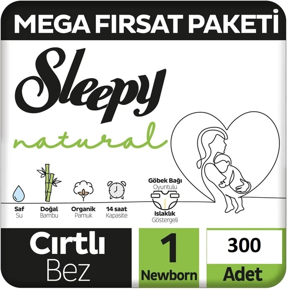 Sleepy Natural 1 Numara Yenidoğan 300'lü Bebek Bezi ürün görseli 1
