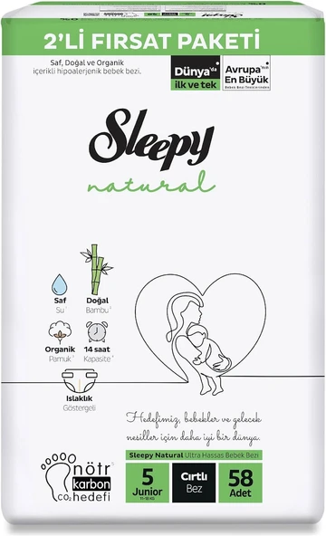 Sleepy Natural 5 Numara Junior 58'li Bebek Bezi ürün görseli 1